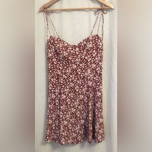 Reformation Floral Mini Dress in Burgundy and White